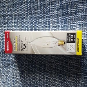 Set of 12 Flame Tip Incandescent Light Bulbs